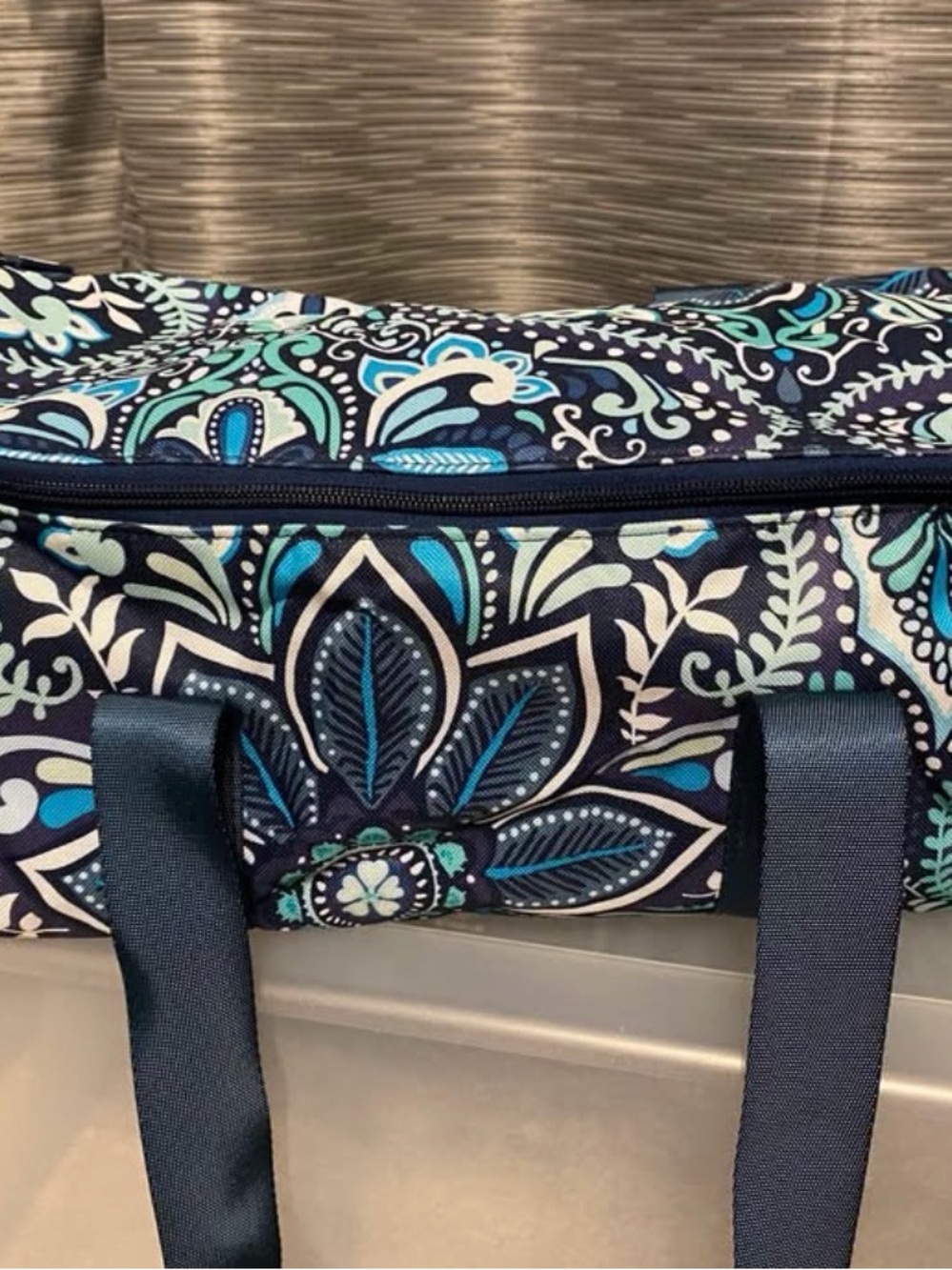 Vera Bradley Navy Blue Teal Floral Travel Bag